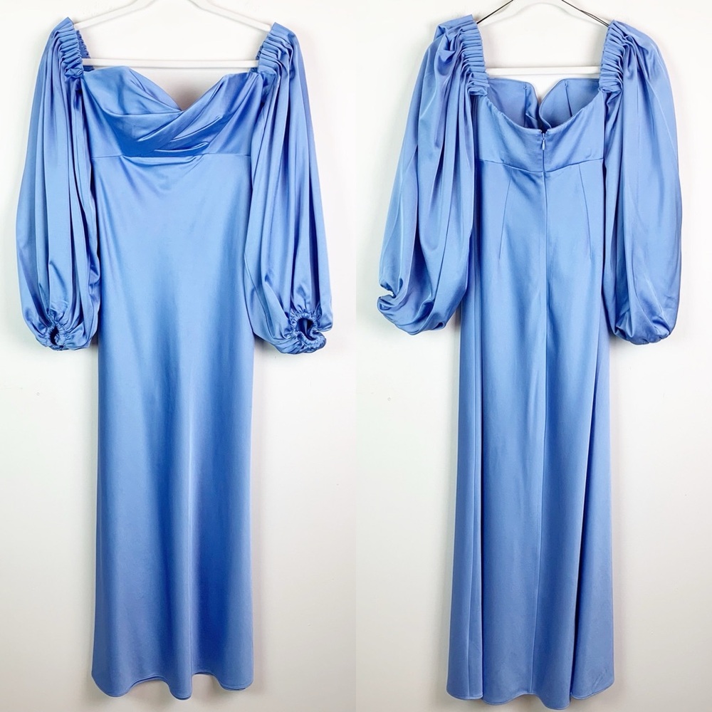 Significant Other Danika Satin Duchess Maxi Dress in Bluebell Size 4 - Picture 5 of 16